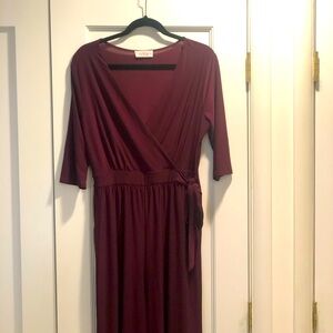Burgundy Jumpsuit- Petite Large